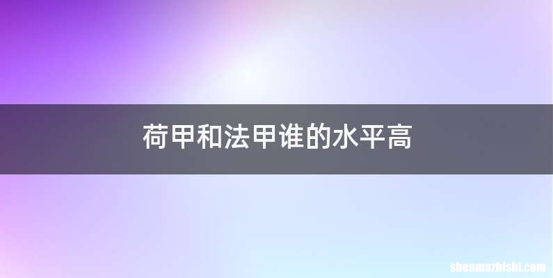 荷甲和法甲谁的水平高