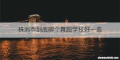 株洲市到底哪个舞蹈学校好一些