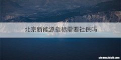 北京新能源指标需要社保吗