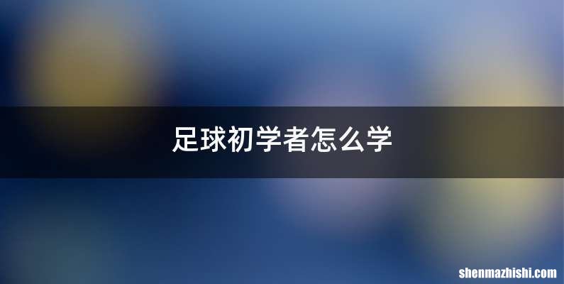 足球初学者怎么学