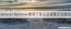 iphone14promax激活了怎么还是显示没激活