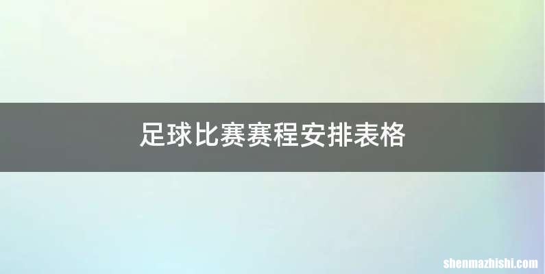 足球比赛赛程安排表格