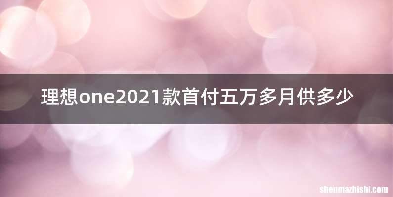 理想one2021款首付五万多月供多少