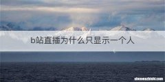 b站直播为什么只显示一个人