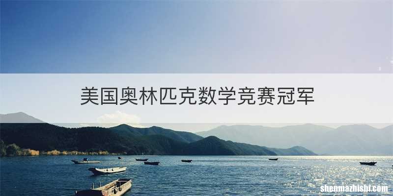 美国奥林匹克数学竞赛冠军