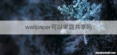 wallpaper可以家庭共享吗