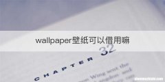 wallpaper壁纸可以借用嘛