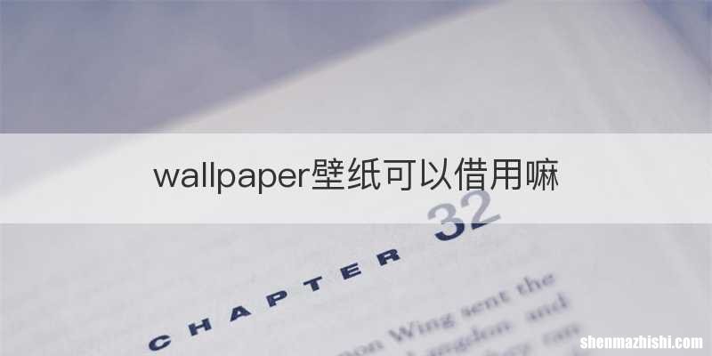 wallpaper壁纸可以借用嘛