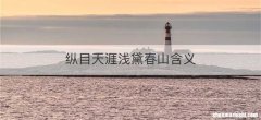 纵目天涯浅黛春山含义