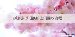 拼多多以旧换新上门回收流程