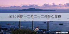 1970农历十二月二十二是什么星座