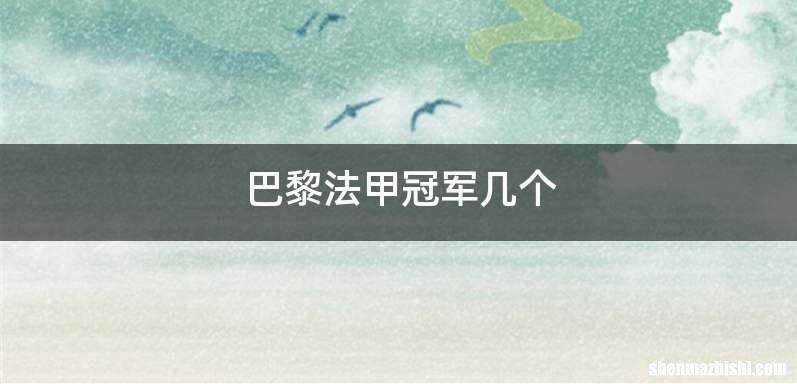 巴黎法甲冠军几个