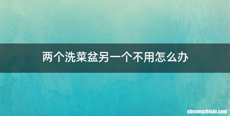 两个洗菜盆另一个不用怎么办