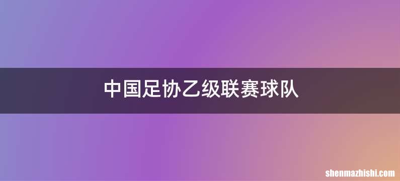 中国足协乙级联赛球队
