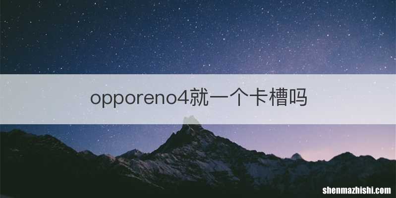 opporeno4就一个卡槽吗