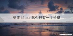 苹果14plus怎么只有一个卡槽