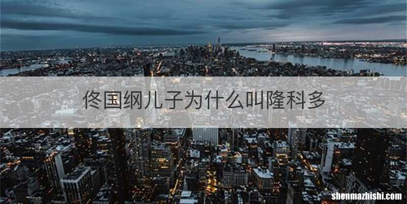 佟国纲儿子为什么叫隆科多