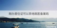 刚办居住证可以异地就医备案吗
