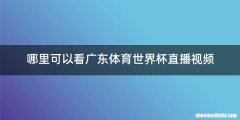 哪里可以看广东体育世界杯直播视频