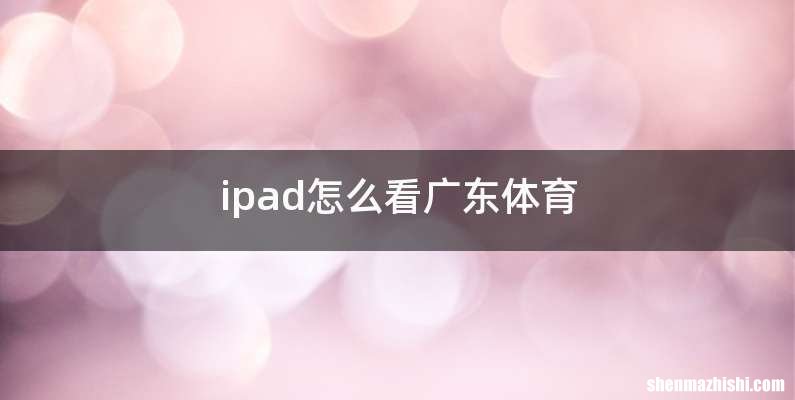 ipad怎么看广东体育