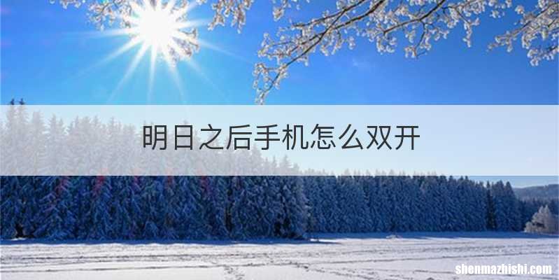 明日之后手机怎么双开