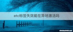 etc标签失效能在异地激活吗