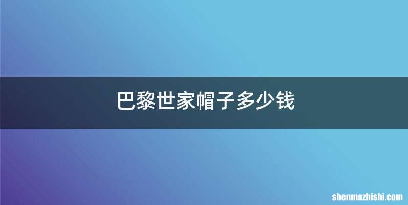 巴黎世家帽子多少钱