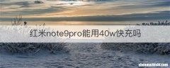 红米note9pro能用40w快充吗