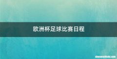 欧洲杯足球比赛日程