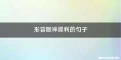 形容眼神犀利的句子