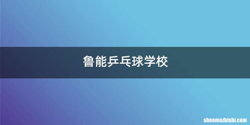 鲁能乒乓球学校