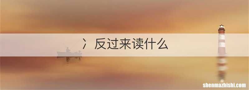 冫反过来读什么