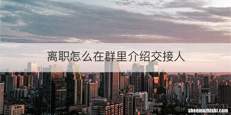 离职怎么在群里介绍交接人