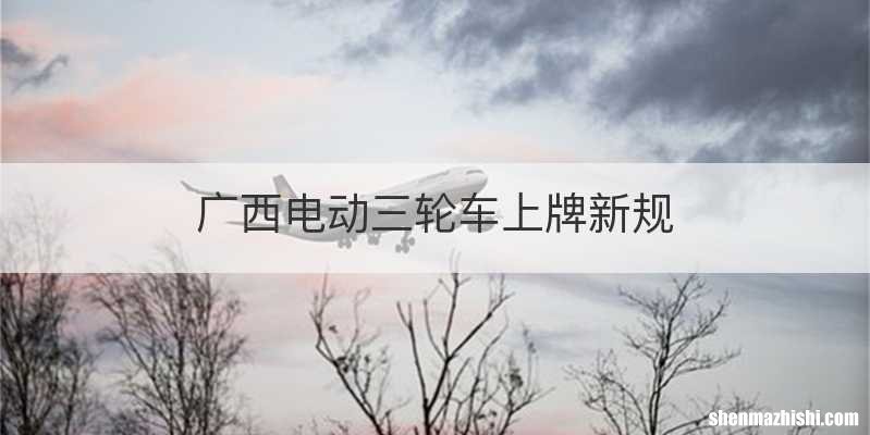 广西电动三轮车上牌新规