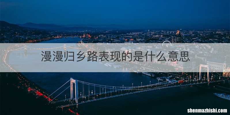 漫漫归乡路表现的是什么意思