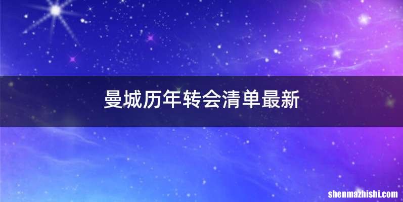曼城历年转会清单最新