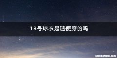 13号球衣是随便穿的吗