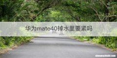 华为mate40掉水里要紧吗