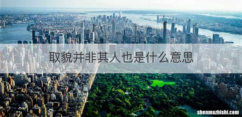 取貌并非其人也是什么意思