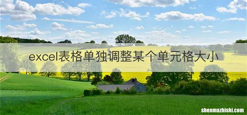 excel表格单独调整某个单元格大小