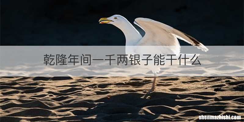 乾隆年间一千两银子能干什么