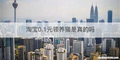 淘宝0.1元领养猫是真的吗
