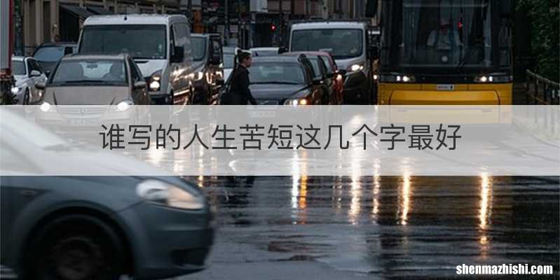 谁写的人生苦短这几个字最好