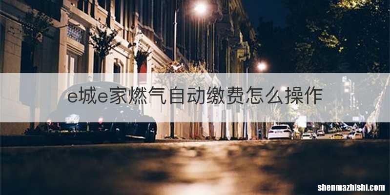 e城e家燃气自动缴费怎么操作