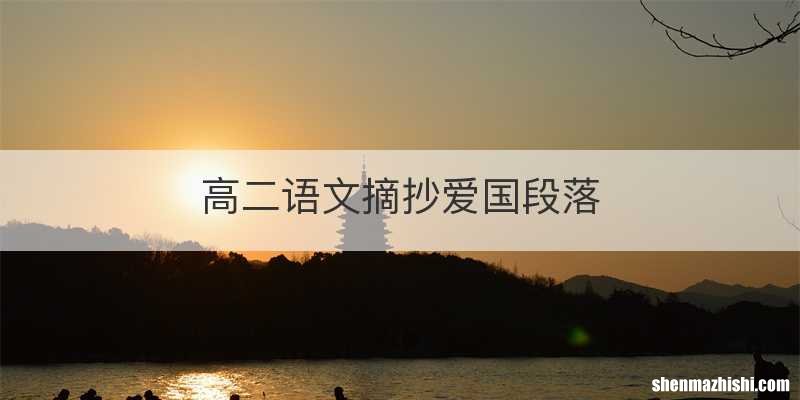 高二语文摘抄爱国段落