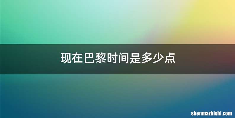 现在巴黎时间是多少点
