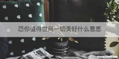愿你值得世间一切美好什么意思
