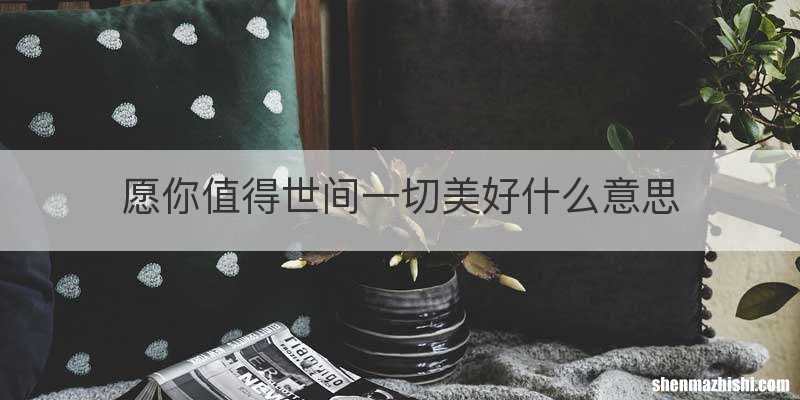 愿你值得世间一切美好什么意思