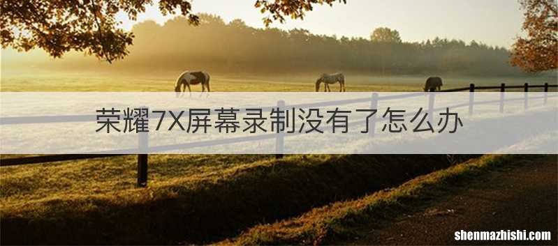 荣耀7X屏幕录制没有了怎么办