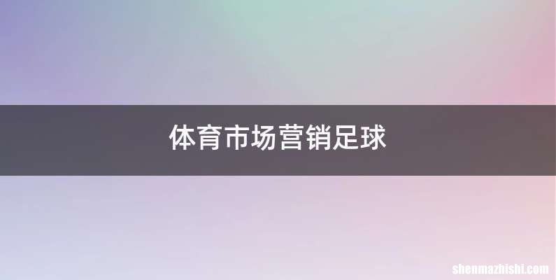 体育市场营销足球